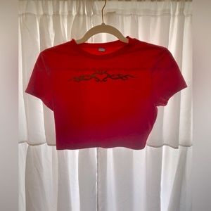 SHEIN | Red heart crop top